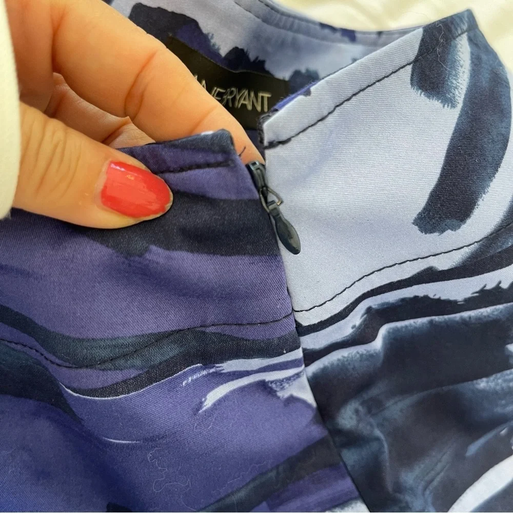 Lane Bryant Pleated Skirt Women's Plus Size 20 Blue Purple Back Zip Lined NWT